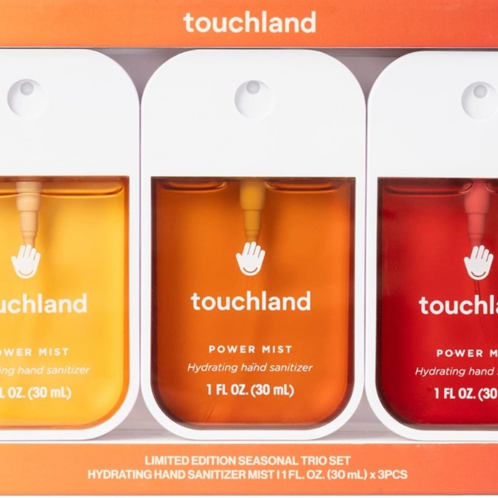 Touchland Power Mist Hydrating Hand Sanitizer Trio Set - Red, Orange, White